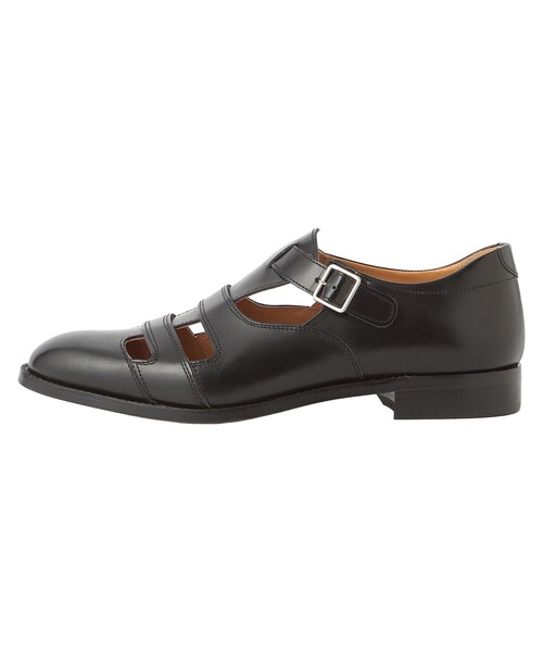 MACKINTOSH LONDON(マッキントッシュ ロンドン)の「【LEON掲載】【MACKINTOSH LONDON×三陽山長】ボックスカーフ グルカサンダル(サンダル・メンズ・ブラウン系その他6/ブラック・80/85)」の1枚目の写真