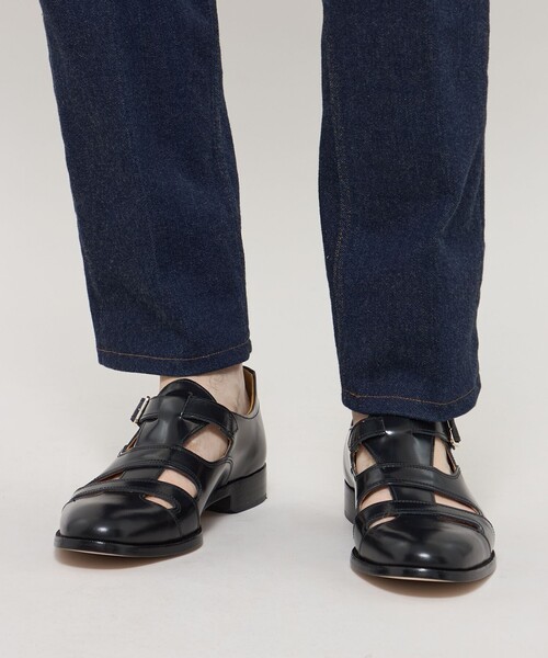 MACKINTOSH LONDON(マッキントッシュ ロンドン)の「【LEON掲載】【MACKINTOSH LONDON×三陽山長】ボックスカーフ グルカサンダル(サンダル・メンズ・ブラウン系その他6/ブラック・80/85)」の3枚目の写真