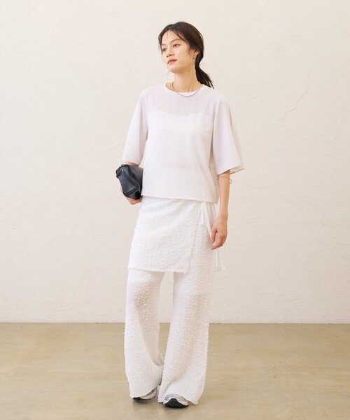 Omekashi(オメカシ)の「フレアパンツ&ラップスカートSET(その他パンツ・レディース・ブラック/オフホワイト・36/38)」の18枚目の写真