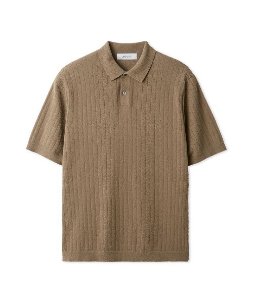 AOURE(アウール)の「ハイブリッドニットパイル スキッパーポロ(ニット/セーター・メンズ・モカ/イエロー・MEDIUM/LARGE)」の2枚目の写真