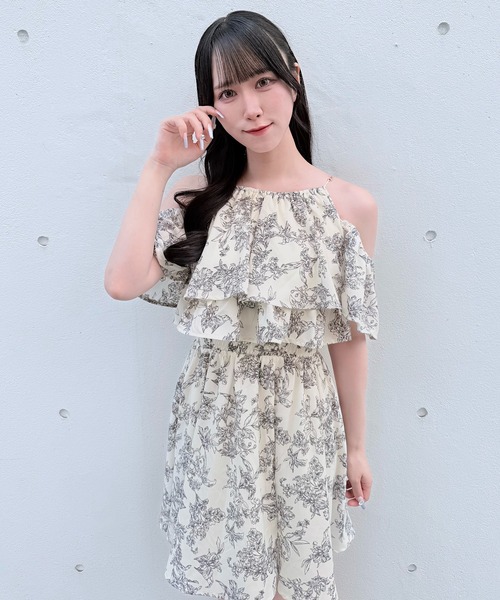 NOMAE（ノーマエ）の「アメスリフリルレイヤードロングワンピース（ワンピース・レディース・ホワイト系その他/ネイビー系/ブラック/ホワイト系その他2/ピンク・FREE）」の6枚目の写真