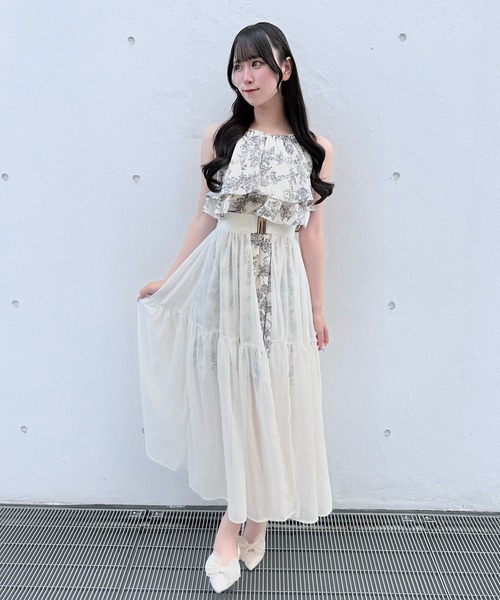 NOMAE（ノーマエ）の「アメスリフリルレイヤードロングワンピース（ワンピース・レディース・ホワイト系その他/ネイビー系/ブラック/ホワイト系その他2/ピンク・FREE）」の8枚目の写真