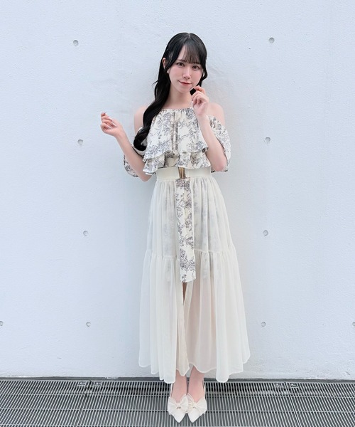 NOMAE（ノーマエ）の「アメスリフリルレイヤードロングワンピース（ワンピース・レディース・ホワイト系その他/ネイビー系/ブラック/ホワイト系その他2/ピンク・FREE）」の9枚目の写真