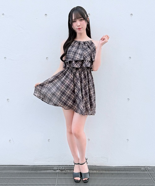 NOMAE（ノーマエ）の「アメスリフリルレイヤードロングワンピース（ワンピース・レディース・ホワイト系その他/ネイビー系/ブラック/ホワイト系その他2/ピンク・FREE）」の11枚目の写真