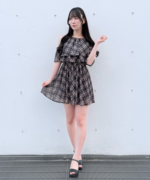 NOMAE（ノーマエ）の「アメスリフリルレイヤードロングワンピース（ワンピース・レディース・ホワイト系その他/ネイビー系/ブラック/ホワイト系その他2/ピンク・FREE）」の12枚目の写真