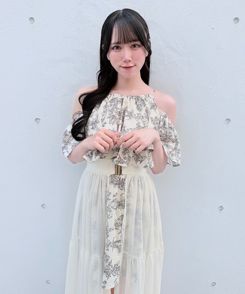 NOMAE（ノーマエ）の「アメスリフリルレイヤードロングワンピース（ワンピース・レディース・ホワイト系その他/ネイビー系/ブラック/ホワイト系その他2/ピンク・FREE）」の13枚目の写真