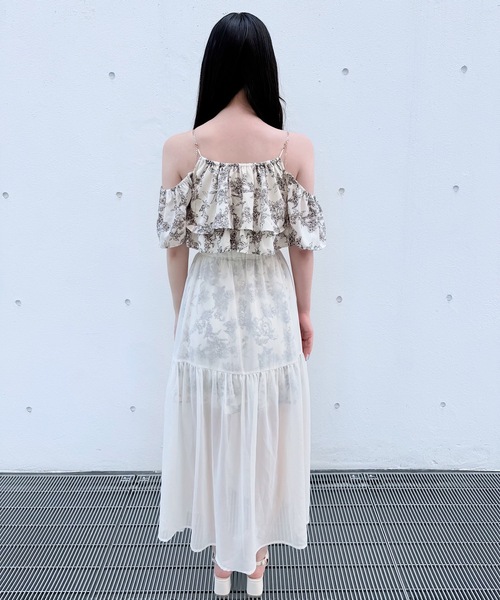 NOMAE（ノーマエ）の「アメスリフリルレイヤードロングワンピース（ワンピース・レディース・ホワイト系その他/ネイビー系/ブラック/ホワイト系その他2/ピンク・FREE）」の15枚目の写真