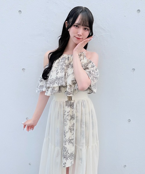 NOMAE（ノーマエ）の「アメスリフリルレイヤードロングワンピース（ワンピース・レディース・ホワイト系その他/ネイビー系/ブラック/ホワイト系その他2/ピンク・FREE）」の14枚目の写真