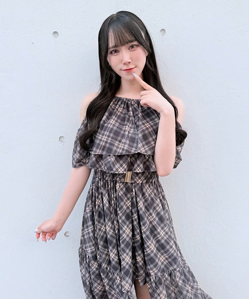 NOMAE（ノーマエ）の「アメスリフリルレイヤードロングワンピース（ワンピース・レディース・ホワイト系その他/ネイビー系/ブラック/ホワイト系その他2/ピンク・FREE）」の18枚目の写真