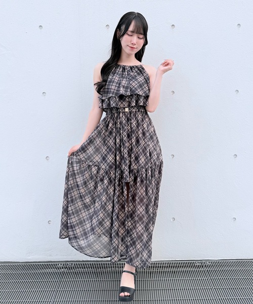 NOMAE（ノーマエ）の「アメスリフリルレイヤードロングワンピース（ワンピース・レディース・ホワイト系その他/ネイビー系/ブラック/ホワイト系その他2/ピンク・FREE）」の17枚目の写真