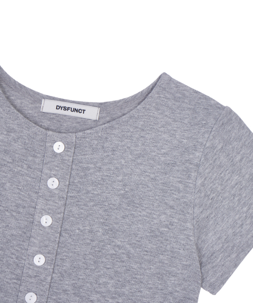 DYSFUNCT(ディスファンクト)の「BUTTON DETAIL CAP SLEEVES TOP(GRAY)(Tシャツ/カットソー・レディース・その他・FREE)」の6枚目の写真