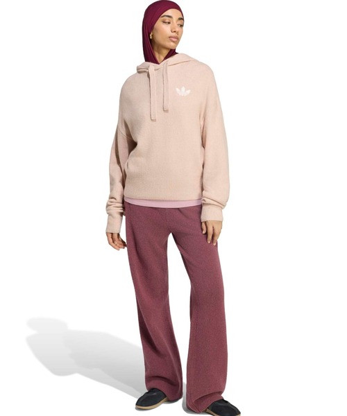 adidas(アディダス)の「adidas ESSENTIALS KNIT HOODIE / アディダス エッセンシャルズ ニット フーディー(パーカー・レディース・ピンクベージュ・S/M/L)」の10枚目の写真