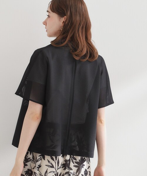 couture brooch(クチュールブローチ)の「【洗える】メッシュ調 半袖ジャケット(テーラードジャケット・レディース・ブラック/ブラウン系その他/オフホワイト・42/40/38/36)」の22枚目の写真