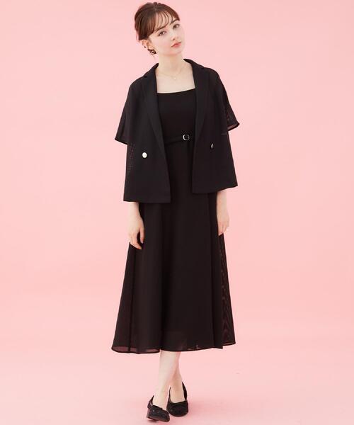 couture brooch(クチュールブローチ)の「【洗える】メッシュ調 半袖ジャケット(テーラードジャケット・レディース・ブラック/ブラウン系その他/オフホワイト・42/40/38/36)」の21枚目の写真