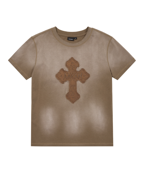 AAKAM(アーカム)の「Dust Fade CROS2 Half Top (Brown)(Tシャツ/カットソー・レディース・その他・1/2/3)」の1枚目の写真