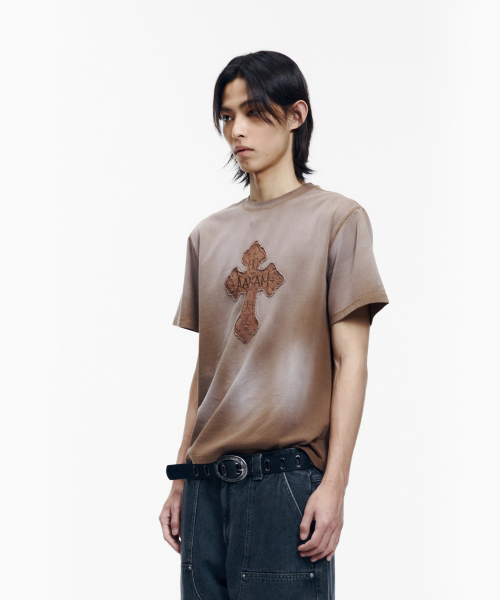 AAKAM(アーカム)の「Dust Fade CROS2 Half Top (Brown)(Tシャツ/カットソー・レディース・その他・1/2/3)」の11枚目の写真