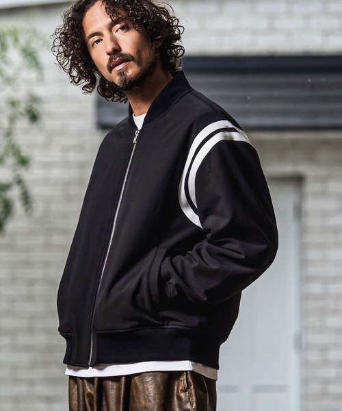 CAMBIO(カンビオ)の「mj11681- ストレッチラインテープブルゾン(CMB-R0227)(ブルゾン・メンズ・ブラック/チャコール/ネイビー・S/L/M)」の4枚目の写真