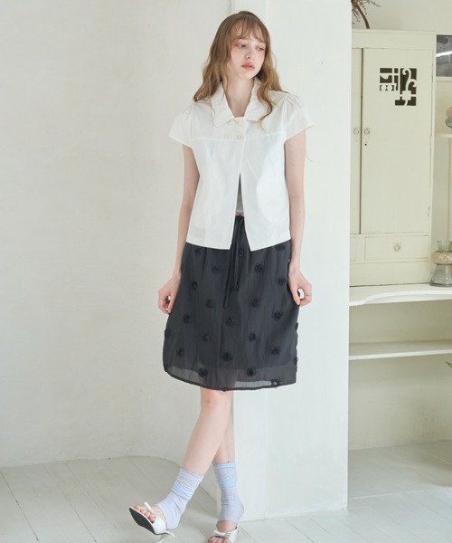 Birthday room(バースデイルーム)の「ローズレイヤードスカート/Rose Layered Skirt(スカート・レディース・ホワイト/ブラック・FREE)」の9枚目の写真