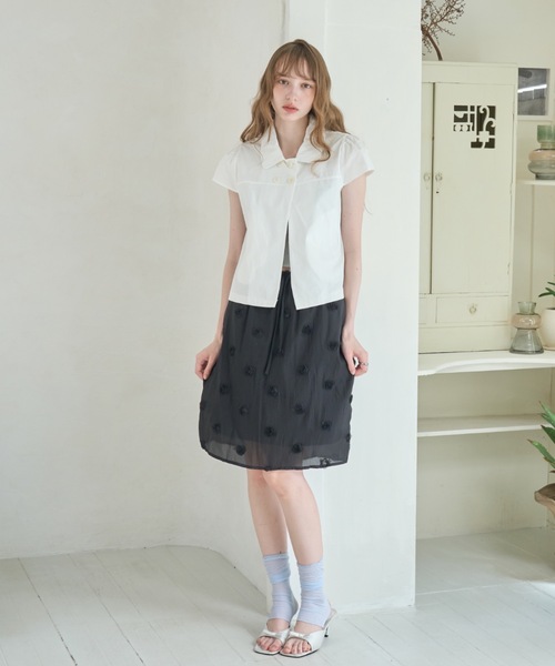 Birthday room(バースデイルーム)の「ローズレイヤードスカート/Rose Layered Skirt(スカート・レディース・ホワイト/ブラック・FREE)」の15枚目の写真
