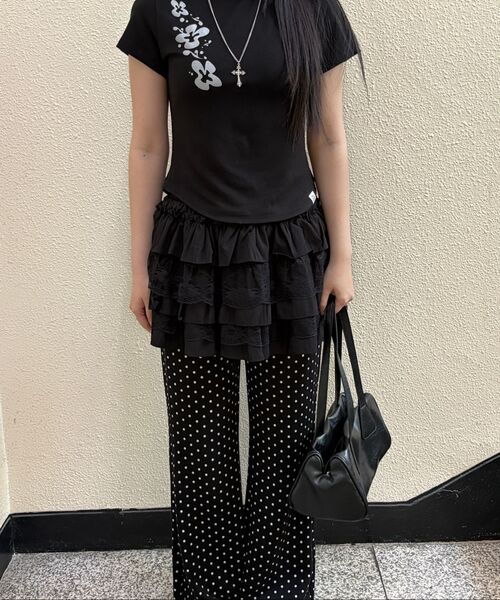 THE GREEN LAB（ザグリーンラボ）の「フラワーエッセンシャルクロップ半袖Tシャツ[ブラック]（Tシャツ/カットソー・レディース・その他・FREE）」の14枚目の写真