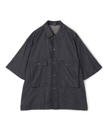 GALERIE VIE | コットンダンガリー ハーフスリーブシャツ(シャツ/ブラウス)