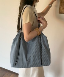 ヒッコリー合皮ひもショルダーバッグ