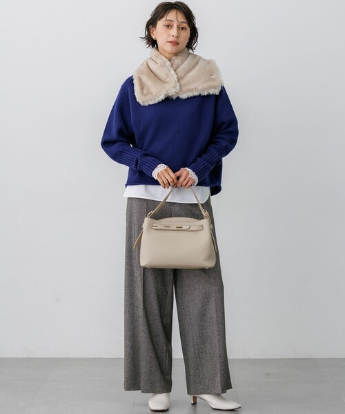 23区(ニジュウサンク)の「レザーライク 2WAY ハンドバッグ(ハンドバッグ・レディース・ベージュ系/ブラック系・F)」の13枚目の写真