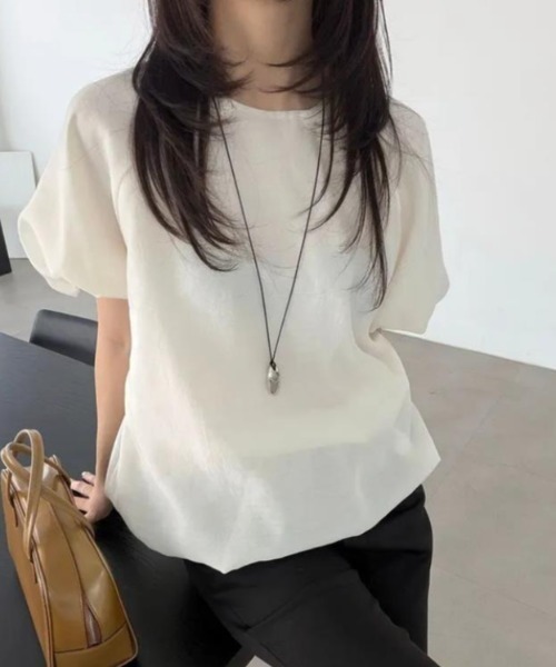 semplice（センプリチェ）の「Ｔシャツ【韓国ファッション】（Tシャツ/カットソー・レディース・グレー/ベージュ・F）」の4枚目の写真
