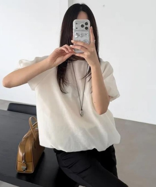 semplice（センプリチェ）の「Ｔシャツ【韓国ファッション】（Tシャツ/カットソー・レディース・グレー/ベージュ・F）」の7枚目の写真
