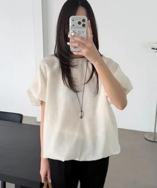 semplice（センプリチェ）の「Ｔシャツ【韓国ファッション】（Tシャツ/カットソー・レディース・グレー/ベージュ・F）」の8枚目の写真