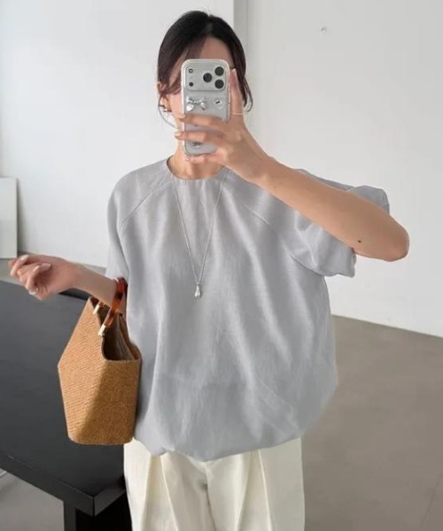 semplice（センプリチェ）の「Ｔシャツ【韓国ファッション】（Tシャツ/カットソー・レディース・グレー/ベージュ・F）」の11枚目の写真