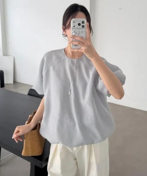 semplice（センプリチェ）の「Ｔシャツ【韓国ファッション】（Tシャツ/カットソー・レディース・グレー/ベージュ・F）」の17枚目の写真