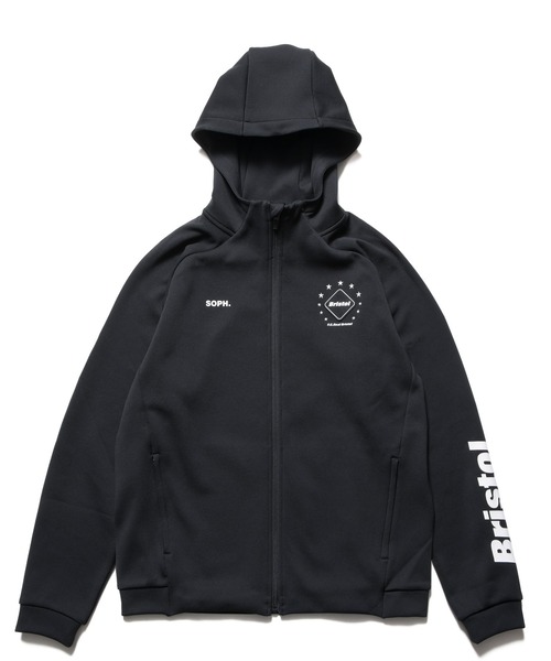 F.C.Real Bristol(エフシーレアルブリストル)の「QUARTER KNIT ESSENTIAL ZIP-UP HOODIE(パーカー・メンズ・チャコールグレー/ブラック・SMALL/MEDIUM/LARGE/X-LARGE/XX-LARGE)」の1枚目の写真