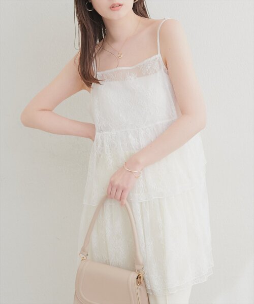 natural couture（ナチュラルクチュール）の「レースティアードチュニック（シャツ/ブラウス・レディース・ブラック/オフホワイト・FREE）」の13枚目の写真