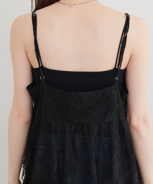 natural couture（ナチュラルクチュール）の「レースティアードチュニック（シャツ/ブラウス・レディース・ブラック/オフホワイト・FREE）」の8枚目の写真
