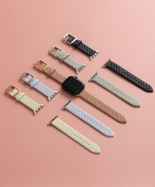 emonique(エモニーク)の「PUレザー アップルウォッチバンド Apple Watch バンド【38mm/40mm/41mm 対応】(デジタル腕時計・レディース・ピンク/ブラック/ホワイト/ライトグレー/ライトパープル・38)」の6枚目の写真