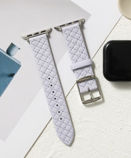 emonique(エモニーク)の「PUレザー アップルウォッチバンド Apple Watch バンド【38mm/40mm/41mm 対応】(デジタル腕時計・レディース・ピンク/ブラック/ホワイト/ライトグレー/ライトパープル・38)」の9枚目の写真