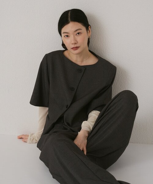 Omekashi(オメカシ)の「【肩パッド取り外し可能】ハーフスリーブショートジャケット(その他アウター・レディース・グレー/ベージュ・FREE)」の19枚目の写真