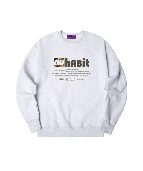 NUHABIT（ニューハビット）の「N/H ROBOT オーバーサイズ 裏起毛 スウェット (GOM4-5NH1368)（スウェット・メンズ・ブラック/ホワイト/ネイビー/ライトグレー/アッシュグレー/アイボリー・MEDIUM/LARGE/X-LARGE）」の4枚目の写真