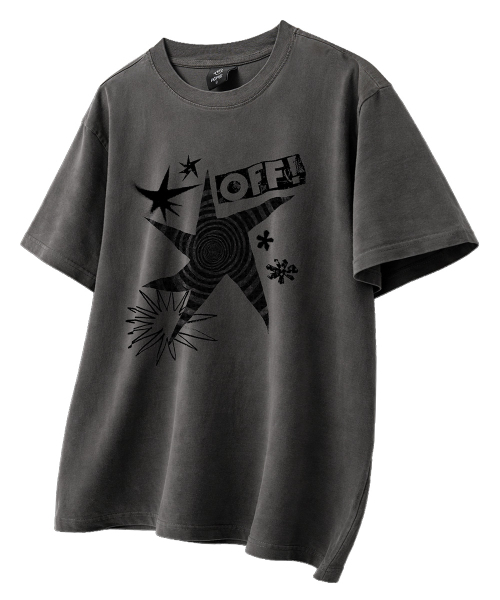 MOZMOZ(モズモズ)の「オフプリントピグメントオーバーサイズ半袖Tシャツチャコール(Tシャツ/カットソー・レディース・その他・1/2/3)」の2枚目の写真