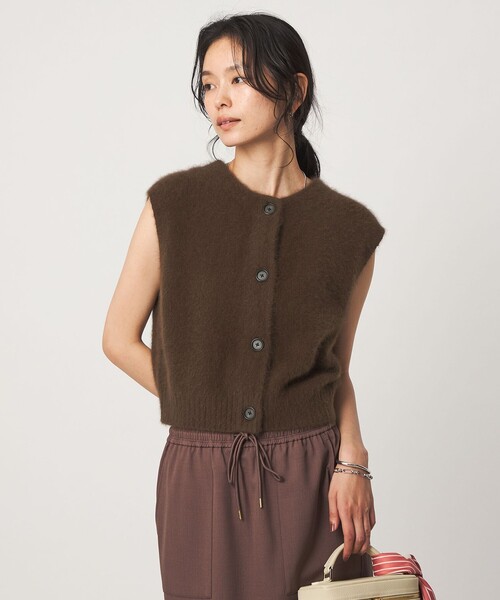 green label relaxing(グリーンレーベルリラクシング)の「ヘアリー 2WAY ニット ベスト(ベスト・レディース・グレー/ベージュ/ダークブラウン・FREE)」の22枚目の写真