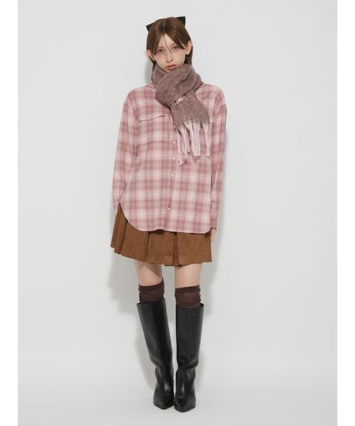 FURFUR(ファーファー)の「チェック柄フーディシャツ(シャツ/ブラウス・レディース・ブラウン/ホワイト/ピンク・F)」の17枚目の写真