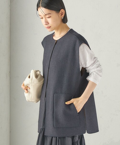 SHIPS（シップス）の「セミ 梳毛 配色 リバーシブル ジレ（その他アウター・レディース・ダークグレー/ネイビー・ONE SIZE）」の10枚目の写真