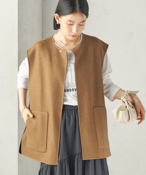 SHIPS（シップス）の「セミ 梳毛 配色 リバーシブル ジレ（その他アウター・レディース・ダークグレー/ネイビー・ONE SIZE）」の15枚目の写真