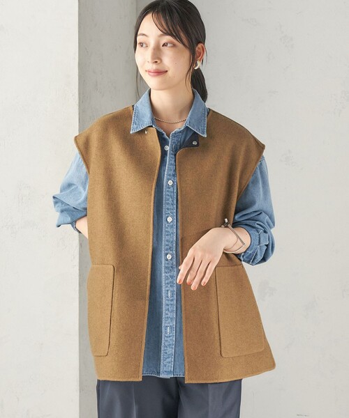 SHIPS（シップス）の「セミ 梳毛 配色 リバーシブル ジレ（その他アウター・レディース・ダークグレー/ネイビー・ONE SIZE）」の21枚目の写真