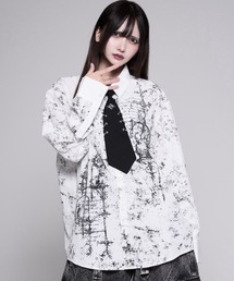 『REFLEM/レフレム』ピアスネクタイ付きプリントシャツ
