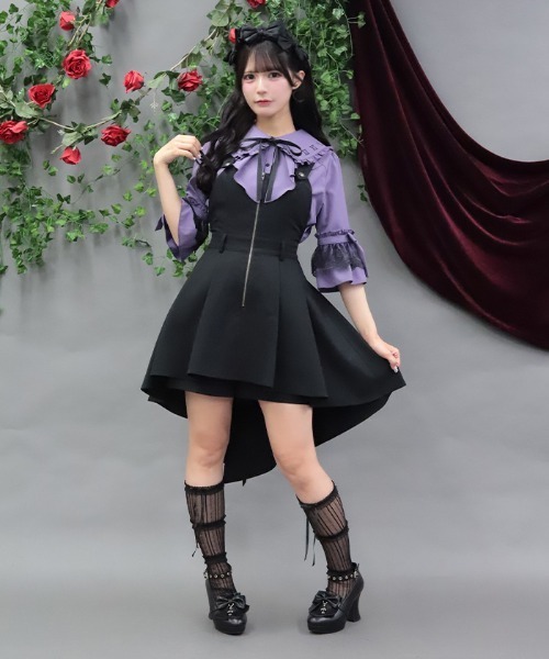 NIBBLE POISON(ニブルポイズン)の「燕尾デザインサロペット(その他パンツ・レディース・ブラック/グレー・MEDIUM)」の1枚目の写真