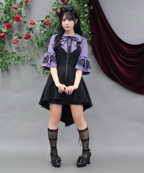 NIBBLE POISON(ニブルポイズン)の「燕尾デザインサロペット(その他パンツ・レディース・ブラック/グレー・MEDIUM)」の8枚目の写真