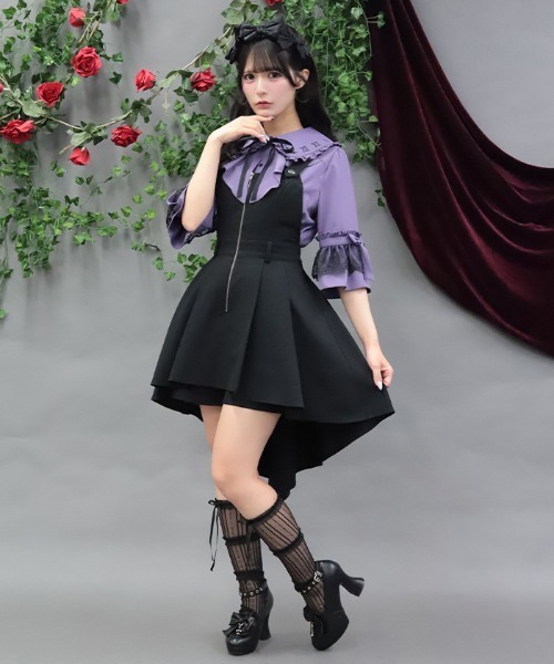 NIBBLE POISON(ニブルポイズン)の「燕尾デザインサロペット(その他パンツ・レディース・ブラック/グレー・MEDIUM)」の9枚目の写真