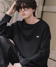 PENNEYS（ぺニーズ）の「PENNEYS ぺニーズ 別注コラボ オーバーサイズ裏起毛ワンポイントロゴワッペン刺繍スウェット クルーネック長袖トレーナー（スウェット）」